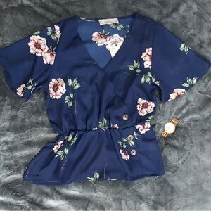 Floral Navy Top